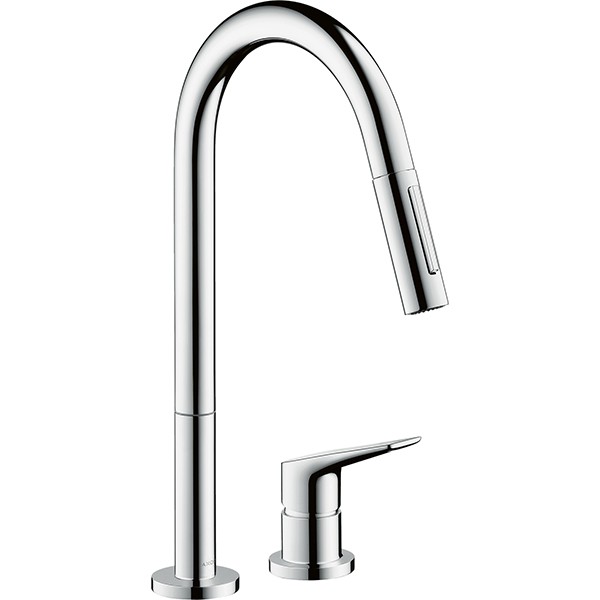 Hansgrohe 2-Loch Spültischmischer Axor Citterio M chrom mit Ausziehbrause