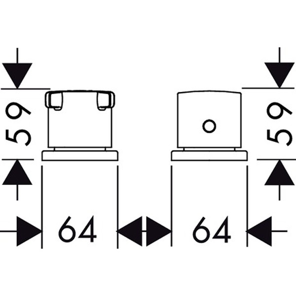 Hansgrohe 2-Loch Thermostat Axor Citterio E F-Set chrom Wannenrandmontage
