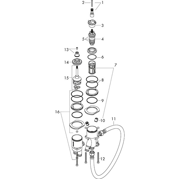 Hansgrohe 2-Loch Thermostat Grundkörper Axor externer Auslauf für Wannenrandmontage