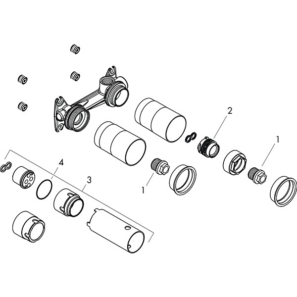 Hansgrohe 2-Loch Waschtischarmatur Grundkörper Unterputz DN15