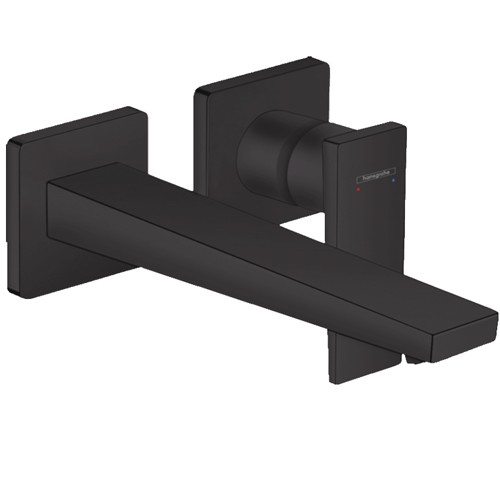 Hansgrohe Metropol 2-Loch Waschtischarmatur Unterputz F-Set mattschwarz langer Ausl.