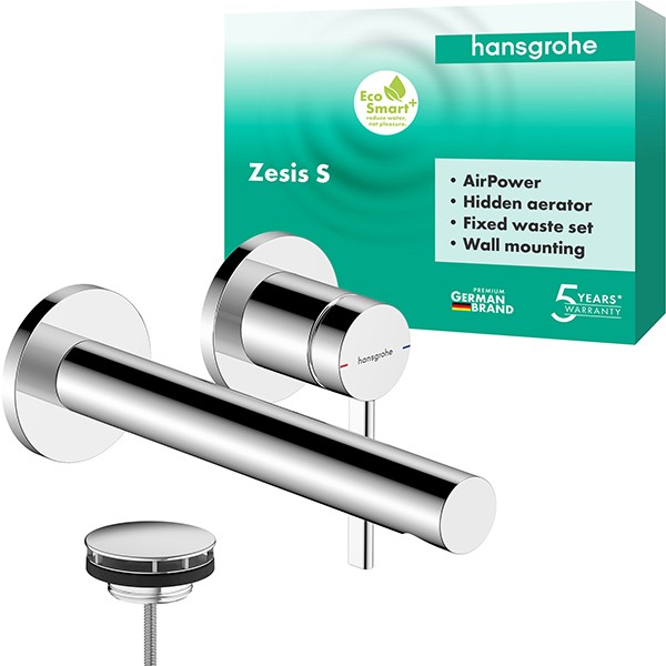 Hansgrohe 2-Loch Waschtischmischer Unterputz  Zesis S F-Set 195 mm Auslauf chrom