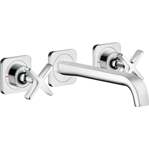 Hansgrohe 3-L.Waschtischarmatur Axor Citterio E Fertigset Wandmontage chrom