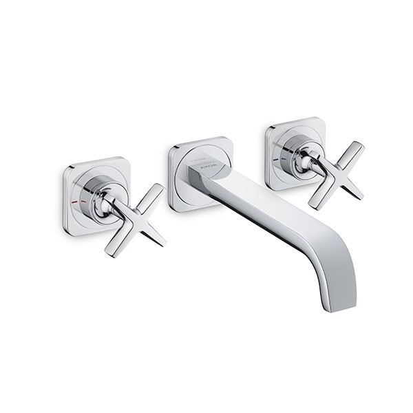 Hansgrohe 3-L.Waschtischarmatur Axor Citterio E Fertigset Wandmontage chrom