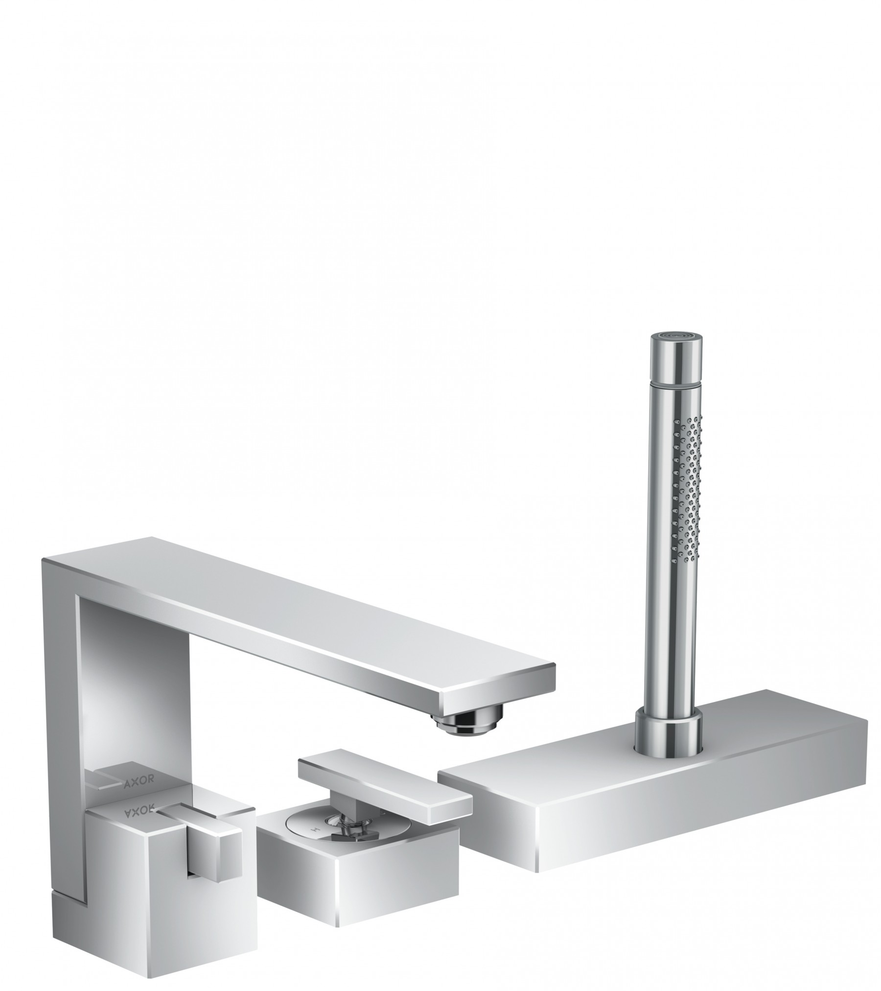 Hansgrohe 3-Loch Wannenmischer Axor Edge F-Set chrom Wannenrandmontage