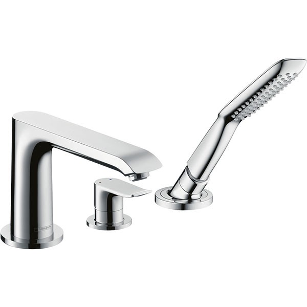 Hansgrohe 3-Loch Wannenarmatur Metris F-Set chrom Wannenrandmontage