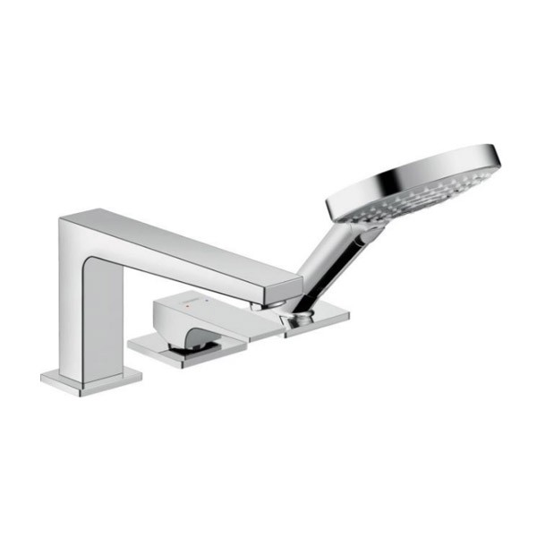 Hansgrohe 3-Loch Wannenmischer Metropol F-Set chrom Wannenrandmontage