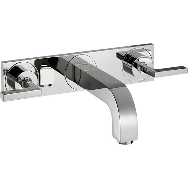 Hansgrohe 3-Loch Waschtischarm.Axor Citterio Wand F-Set lang chrom m.Platte u.Hebelgr