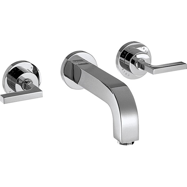 Hansgrohe 3-Loch Waschtischarm.Axor Citterio Wand Fertigset kurzchrom m.Hebelgriffen