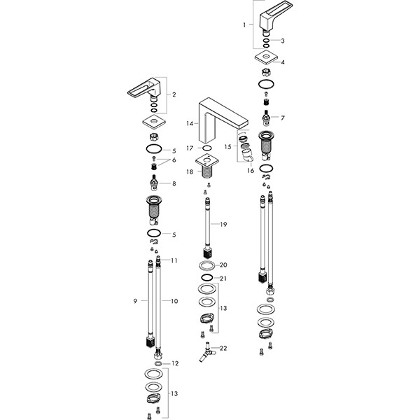 Hansgrohe 3-Loch Waschtischarmatur 110 Metropol Bügelgriff chrom