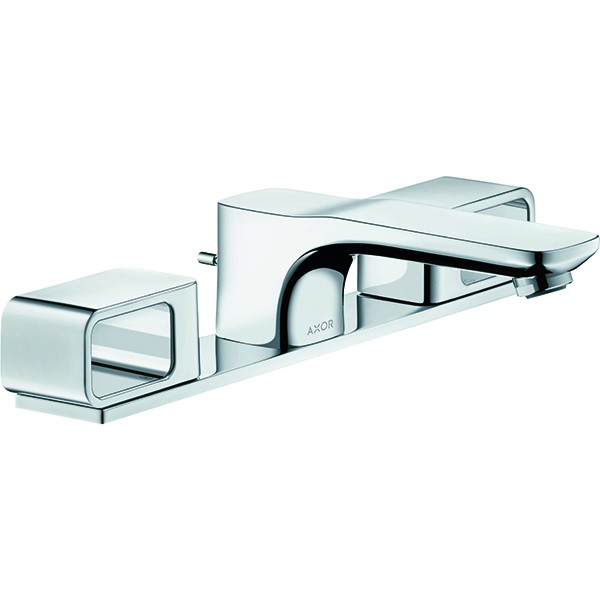 Hansgrohe 3-Loch Waschtischarmatur 50 Axor Urquiola Standmodell chrom mit Platte