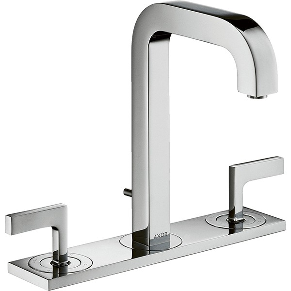 Hansgrohe 3-Loch Waschtischarmatur Axor Citterio chrom m.Platte u.Hebelgriffen