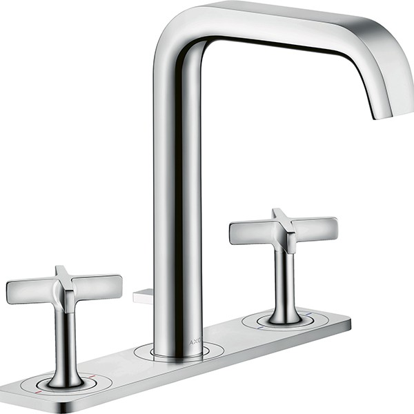 Hansgrohe 3-Loch Waschtischarmatur Axor Citterio E Standmodell chrom mit Platte