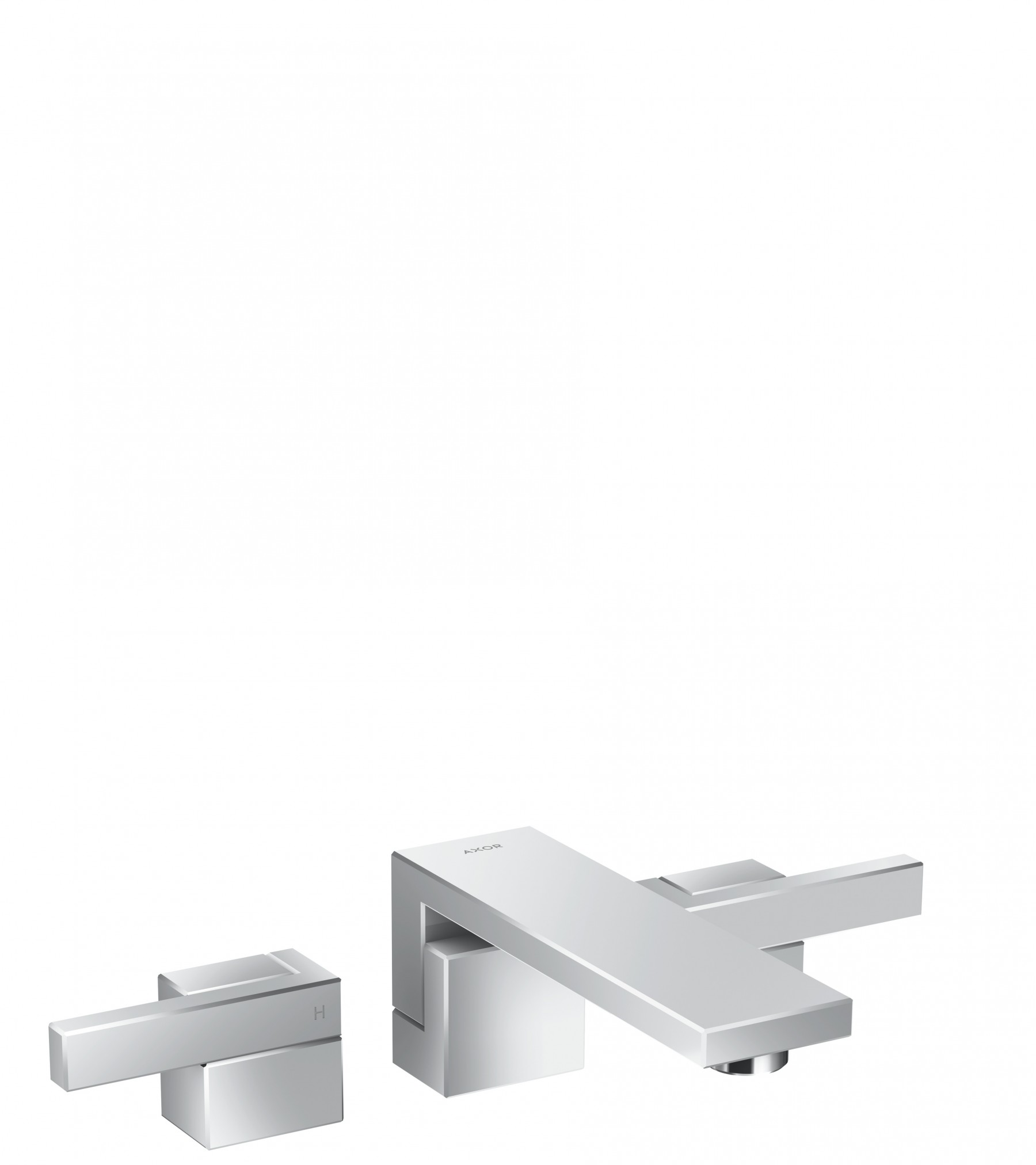 Hansgrohe 3-Loch Waschtischarmatur Axor Edge Fertigset Wandmontage chrom