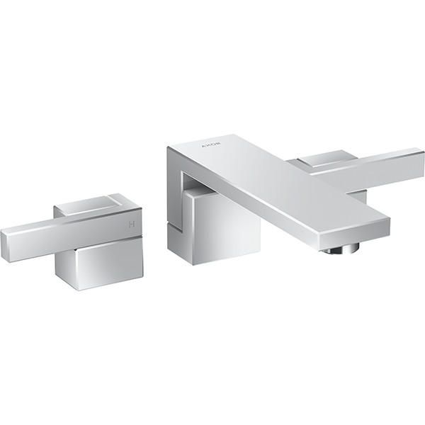 Hansgrohe 3-Loch Waschtischarmatur Axor Edge Fertigset Wandmontage chrom