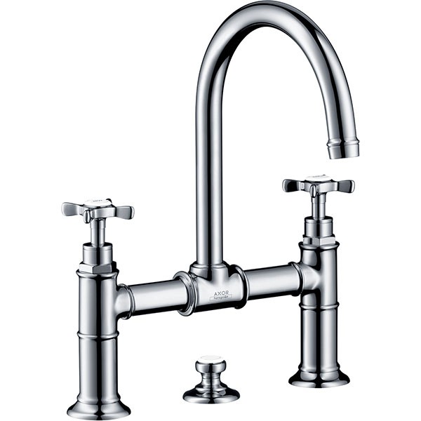 Hansgrohe 3-Loch Waschtischarmatur Brücke Axor Montreux Standmodell chrom