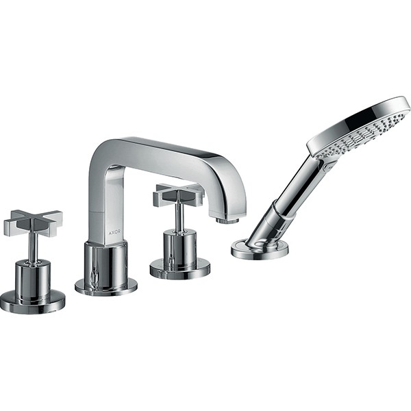 Hansgrohe 4-L.Wannenarmatur Axor Citterio F-Set f.Wannenrand chrom m.Kreuzgriff