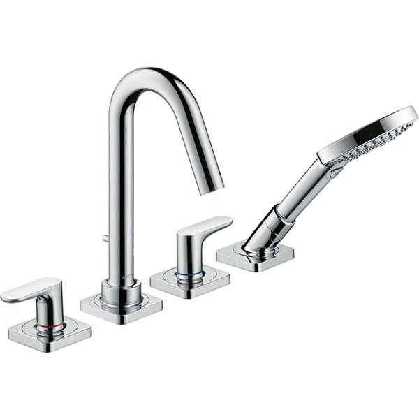 Hansgrohe 4-L.Wannenarmatur Axor Citterio M F-Set f.Wannenrand chrom m.Hebelgriff