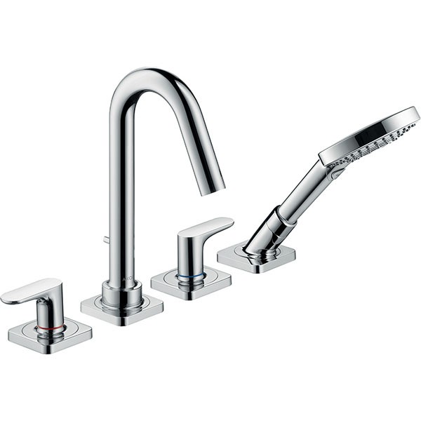 Hansgrohe 4-L.Wannenarmatur Axor Citterio M F-Set f.Wannenrand chrom m.Hebelgriff