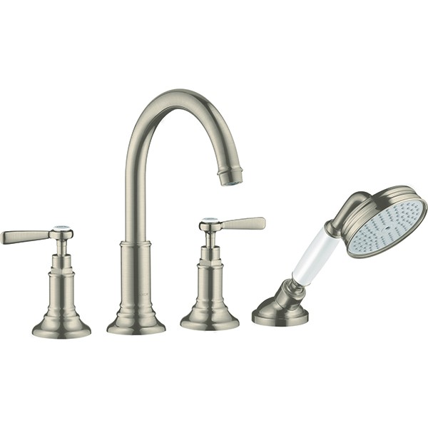 Hansgrohe 4-Loch Wannenarmatur Axor Montreux F-Set f.Wannenrand BN m.Hebelgriffen