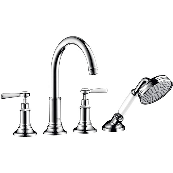 Hansgrohe 4-Loch Wannenarmatur Axor Montreux F-Set f.Wannenrand chrom m.Hebelgriffen