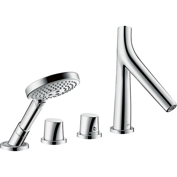 Hansgrohe 4-Loch Wannenarmatur AXOR Starck Organic F-Set f.Fliesenrand chrom