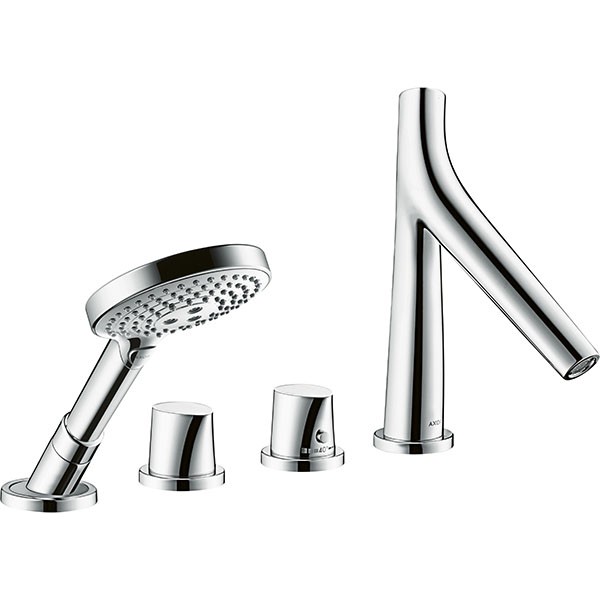 Hansgrohe 4-Loch Wannenarmatur Axor Starck Organic F-Set f.Wannenrand chrom