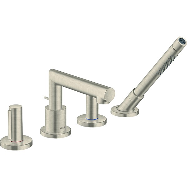 Hansgrohe 4-Loch Wannenarmatur Axor Uno F-Set Zerogriff BN Wannenrandmontage
