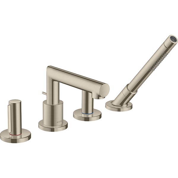 Hansgrohe 4-Loch Wannenarmatur Axor Uno F-Set Zerogriff BN Wannenrandmontage
