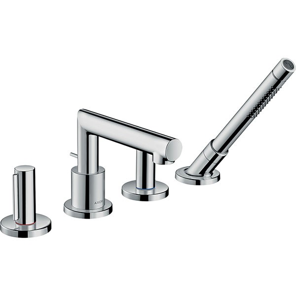 Hansgrohe 4-Loch Wannenarmatur Axor Uno F-Set Zerogriff chrom Wannenrandmontage