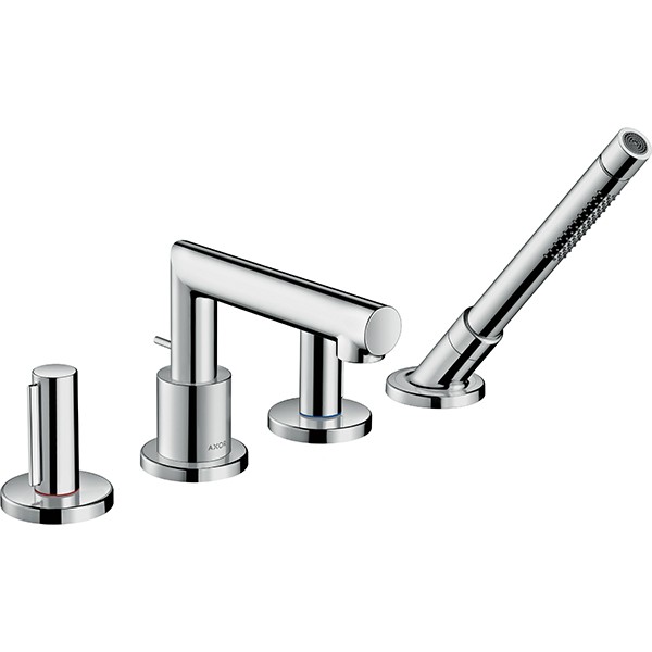 Hansgrohe 4-Loch Wannenarmatur Axor Uno F-Set Zerogriff chrom Wannenrandmontage