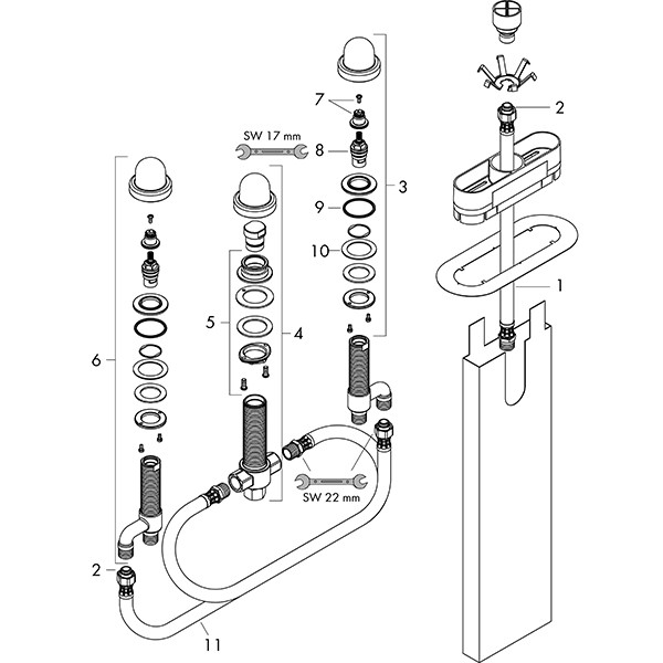 Hansgrohe 4-Loch Wannenarmatur Grundset mit sBox