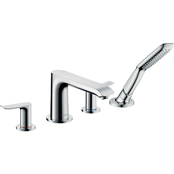 Hansgrohe 4-Loch Wannenarmatur Metris F-Set chrom Wannenrandmontage