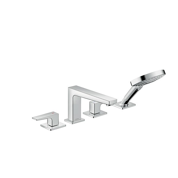 Hansgrohe 4-Loch Wannenarmatur Metropol F-Set chrom Wannenrandmontage