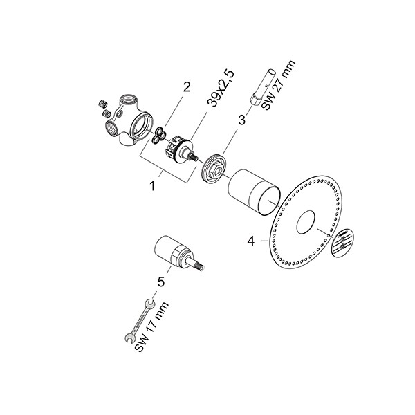 Hansgrohe Ab- und Umstellventil Trio Grundkörper universal