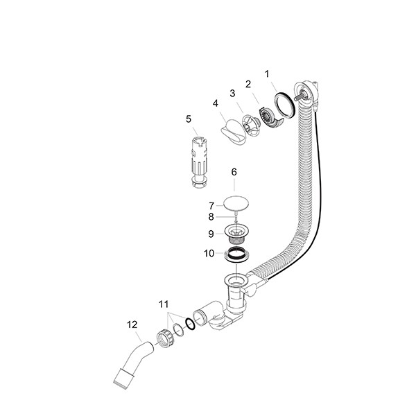 Hansgrohe Ab-u.Überlaufgarnitur Flexaplus Komplettset chrom flex.Überlaufschlauch