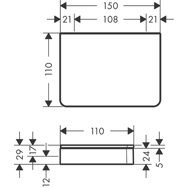 Hansgrohe Ablage Axor Universal Accessories 150mm chrom