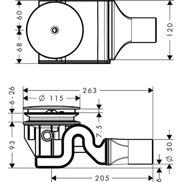 Hansgrohe Ablaufgarnitur Duschwannen Raindrain 90 XXL Komplettset chrom
