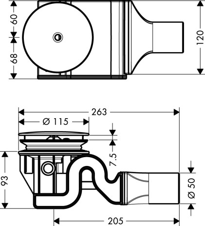 Hansgrohe Ablaufgarnitur Duschwannen Raindrain 90 XXL Komplettset chrom