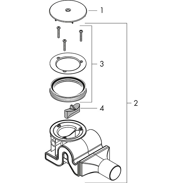 Hansgrohe Ablaufgarnitur Duschwannen Raindrain 90 XXL Komplettset chrom