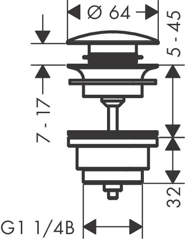 Hansgrohe Ablaufgarnitur Push-Open für Waschtisch- und Bidetmischer Brushed Brass