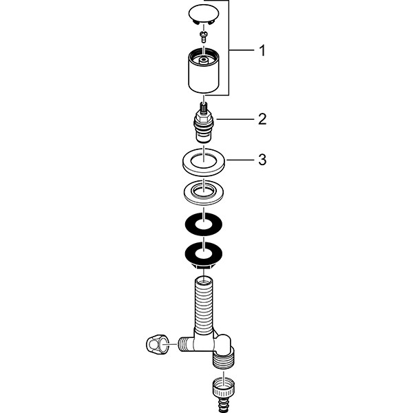 Hansgrohe Absperrventil Küche AXOR DN15 chrom 