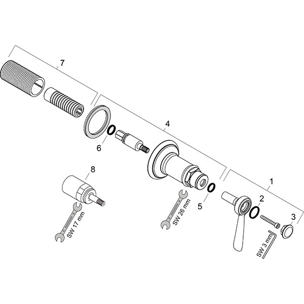 Hansgrohe Absperrventil Unterputz Axor Montreux Fertigset Hebelgriff chrom