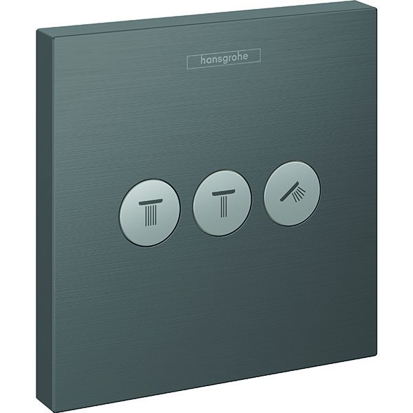 Hansgrohe Absperrventil Unterputz ShowerSelect Fertigset 3 Verbraucher brushed black chrome