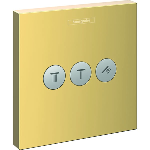 Hansgrohe Absperrventil Unterputz ShowerSelect Fertigset 3 Verbraucher polished gold