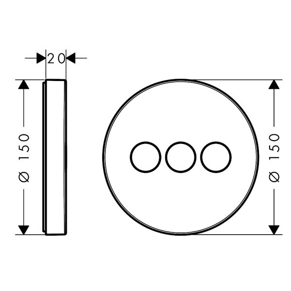 Hansgrohe Absperrventil, Unterputz, ShowerSelect S, Fertigset, 3 Verbraucher, chrom