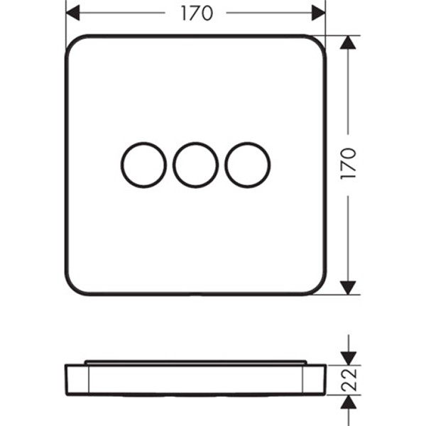 Hansgrohe Absperrventil UP Axor ShowerSelect Fertigset 3 Verbraucher chrom