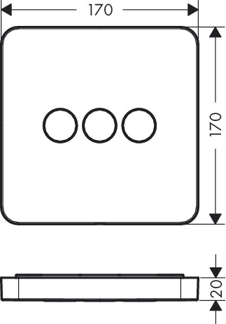 Hansgrohe Absperrventil UP Axor ShowerSelect Fertigset 3 Verbraucher chrom