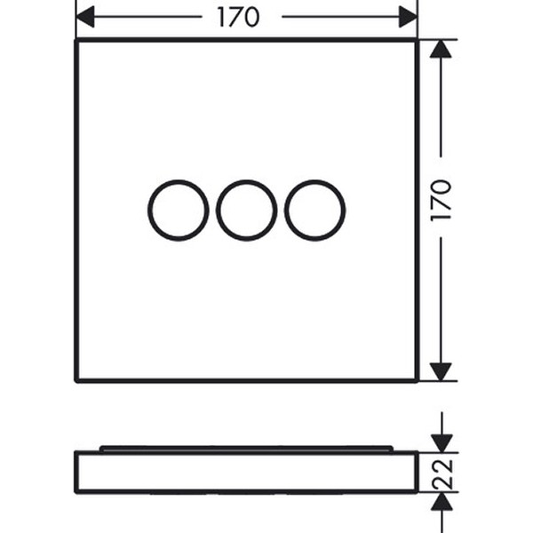 Hansgrohe Absperrventil UP Axor ShowerSelect Fertigset 3 Verbraucher quadratisch chr.