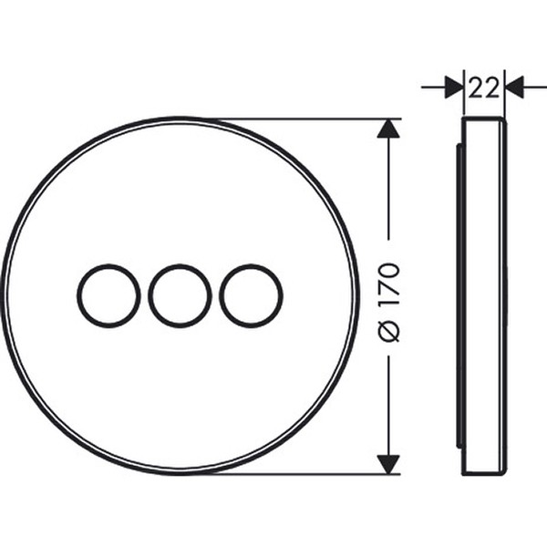 Hansgrohe Absperrventil UP Axor ShowerSelect Fertigset 3 Verbraucher rund chrom